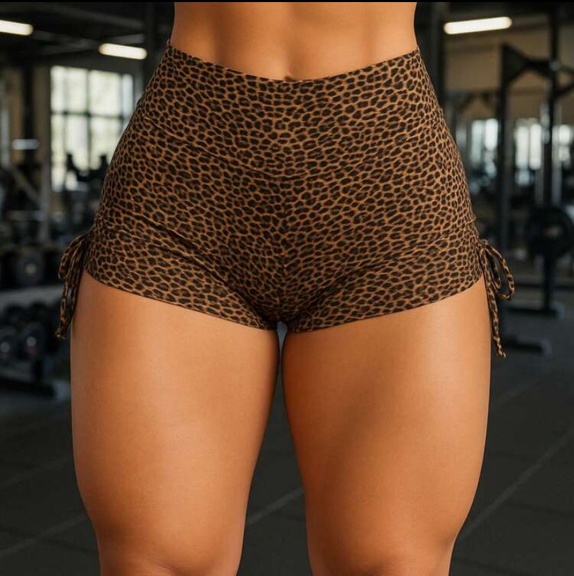 Short Bíquini Sunkini Short com Ajustes nas Laterais Amarrar Praia Piscina Academia